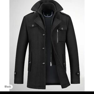 Light in a box Men's Gothic Winter Jacket Peacoat Fall & Winter large black